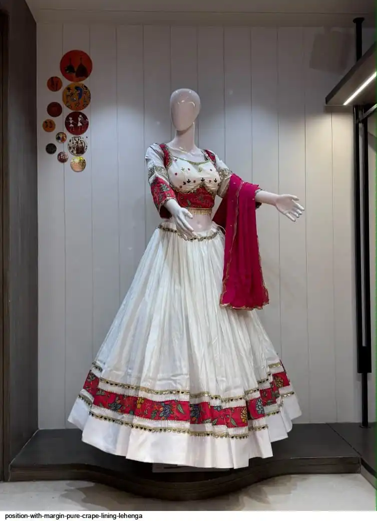 POSITION WITH MARGIN PURE CRAPE LINING LEHENGA 6