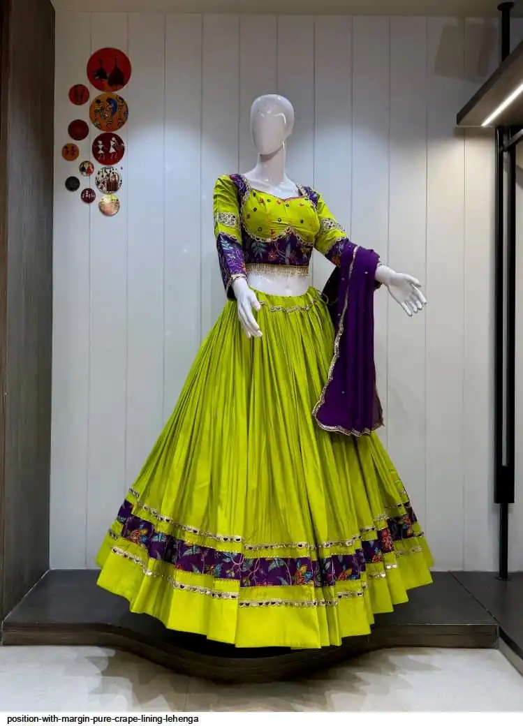 POSITION WITH MARGIN PURE CRAPE LINING LEHENGA 8