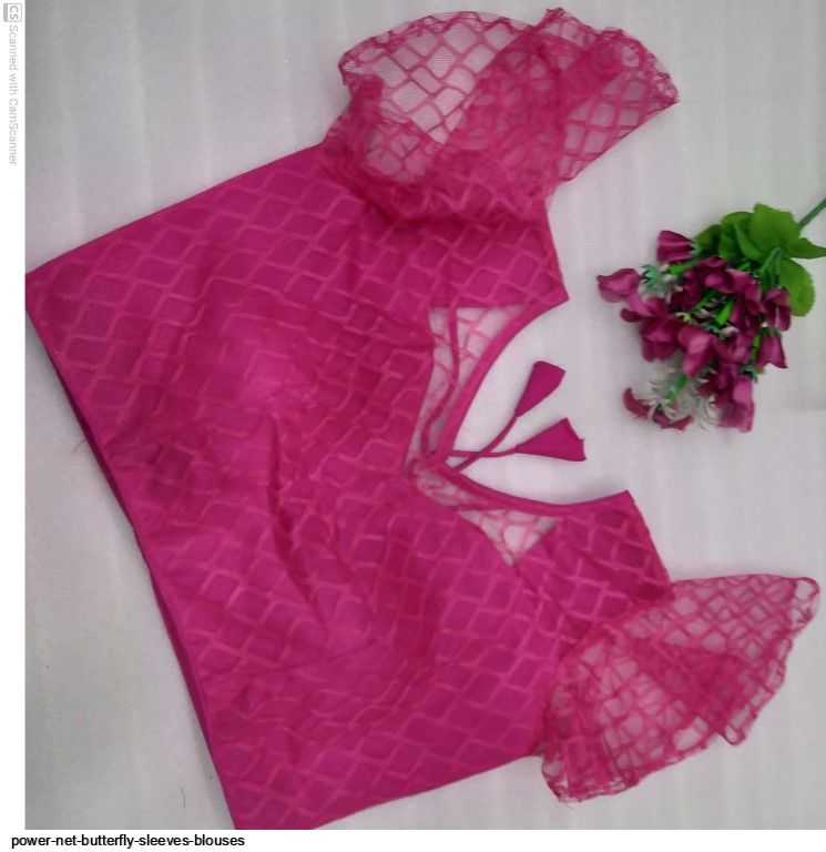 POWER NET BUTTERFLY SLEEVES BLOUSES