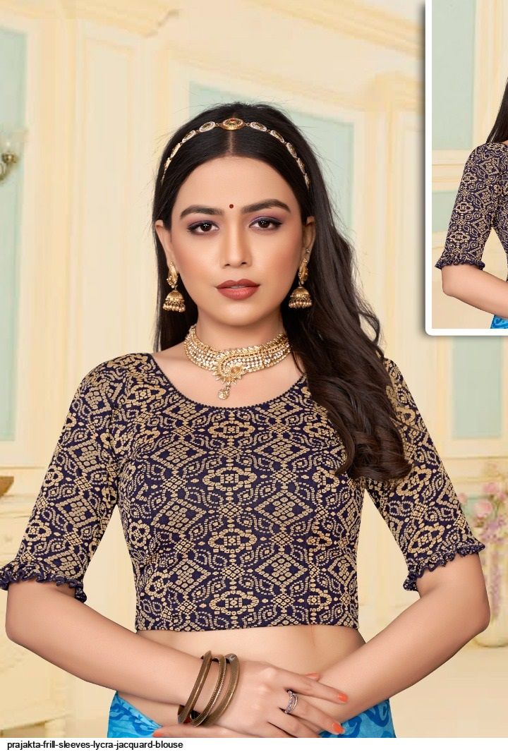 PRAJAKTA FRILL SLEEVES LYCRA JACQUARD BLOUSE