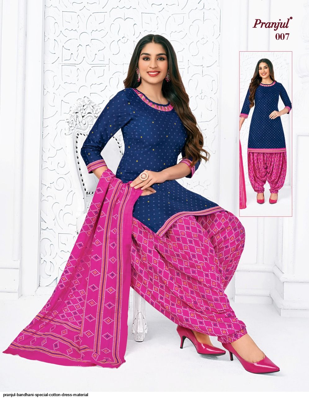 pranjul bandhani special cotton dress material 4709