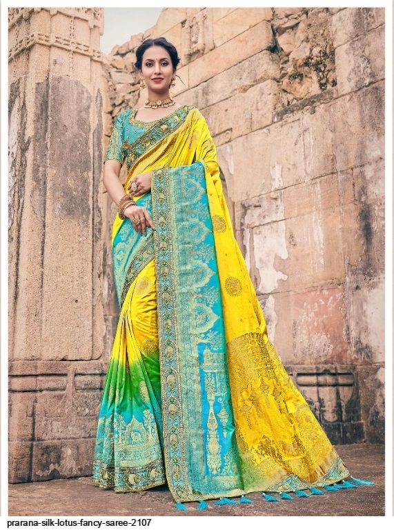 PRARANA SILK LOTUS FANCY SAREE 2107