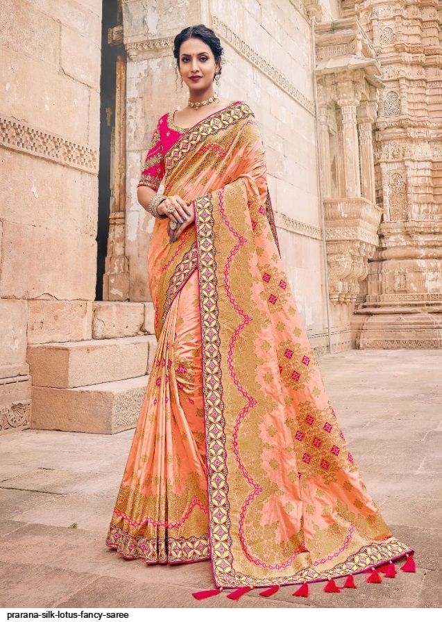 PRARANA SILK LOTUS FANCY SAREE 2104