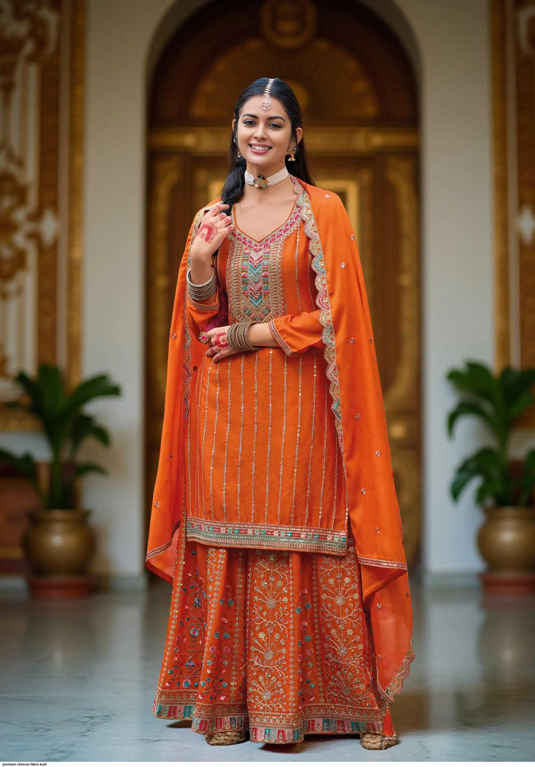 PREMIUM CHINNON FABRIC KURTI 3