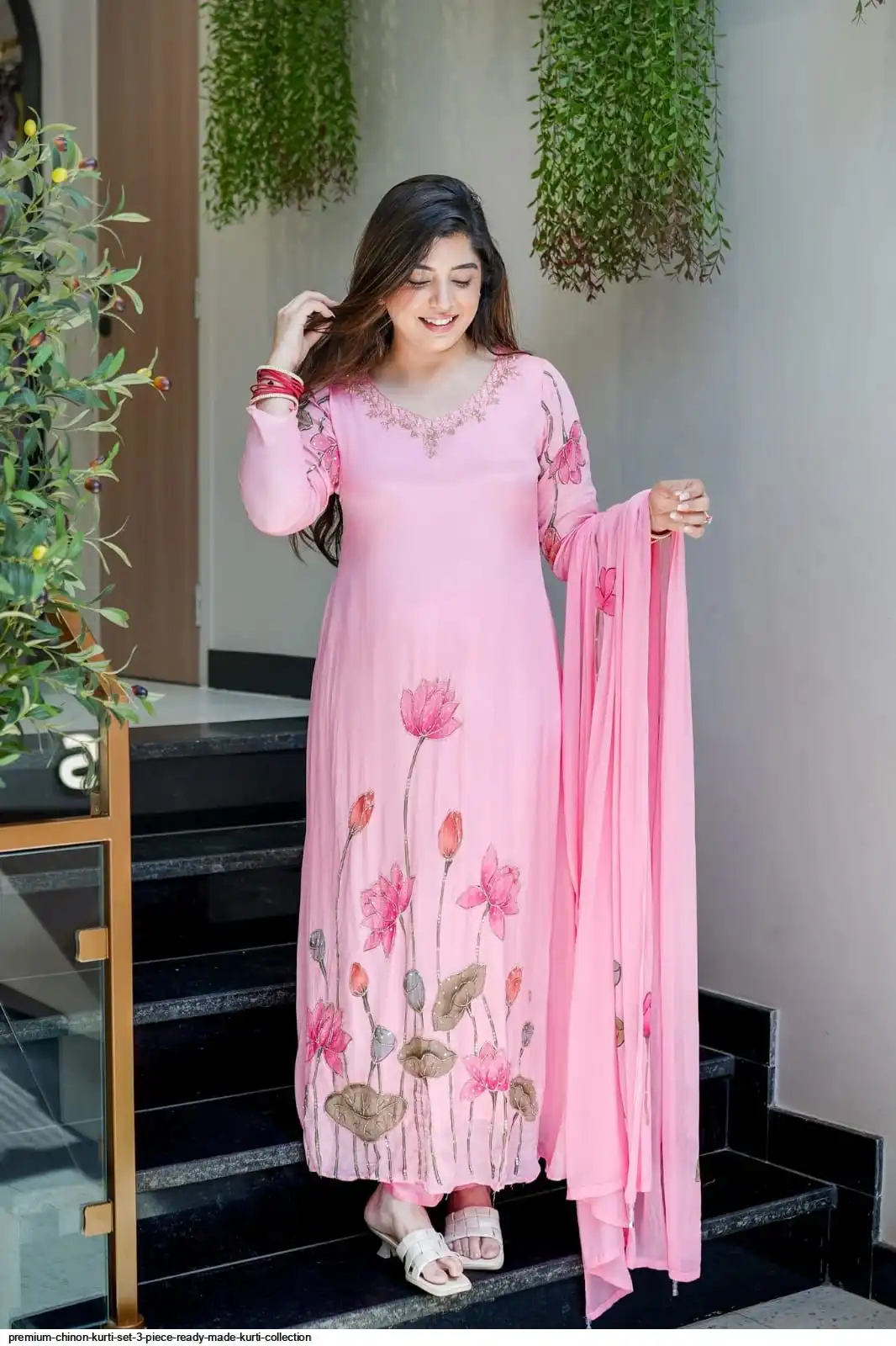 PREMIUM CHINON KURTI SET 3 PIECE READY MADE KURTI COLLECTION 2