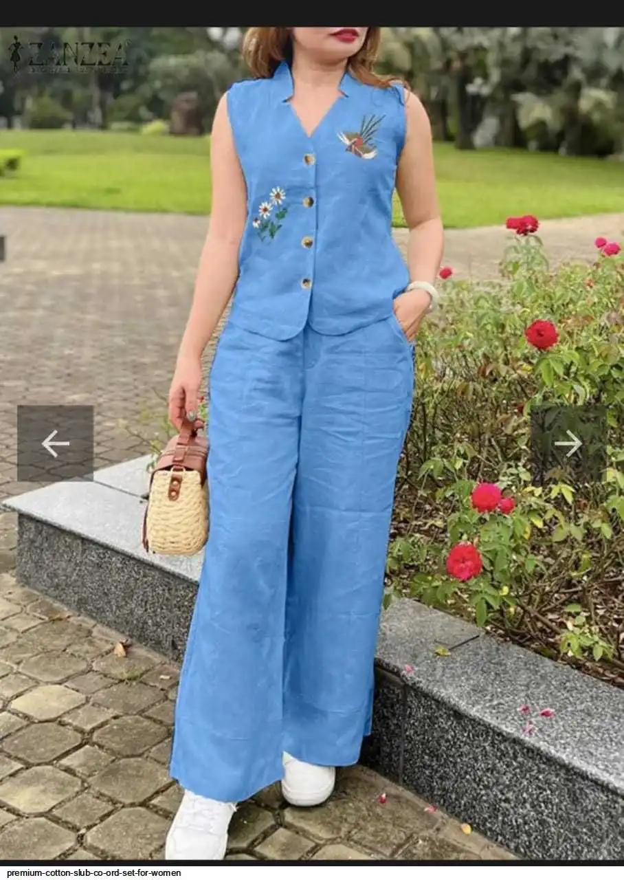 PREMIUM COTTON SLUB CO ORD SET FOR WOMEN E