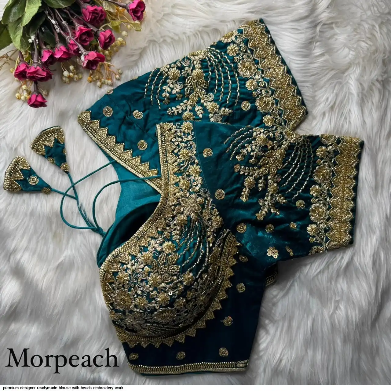PREMIUM DESIGNER READYMADE BLOUSE WITH BEADS EMBROIDERY WORK 1