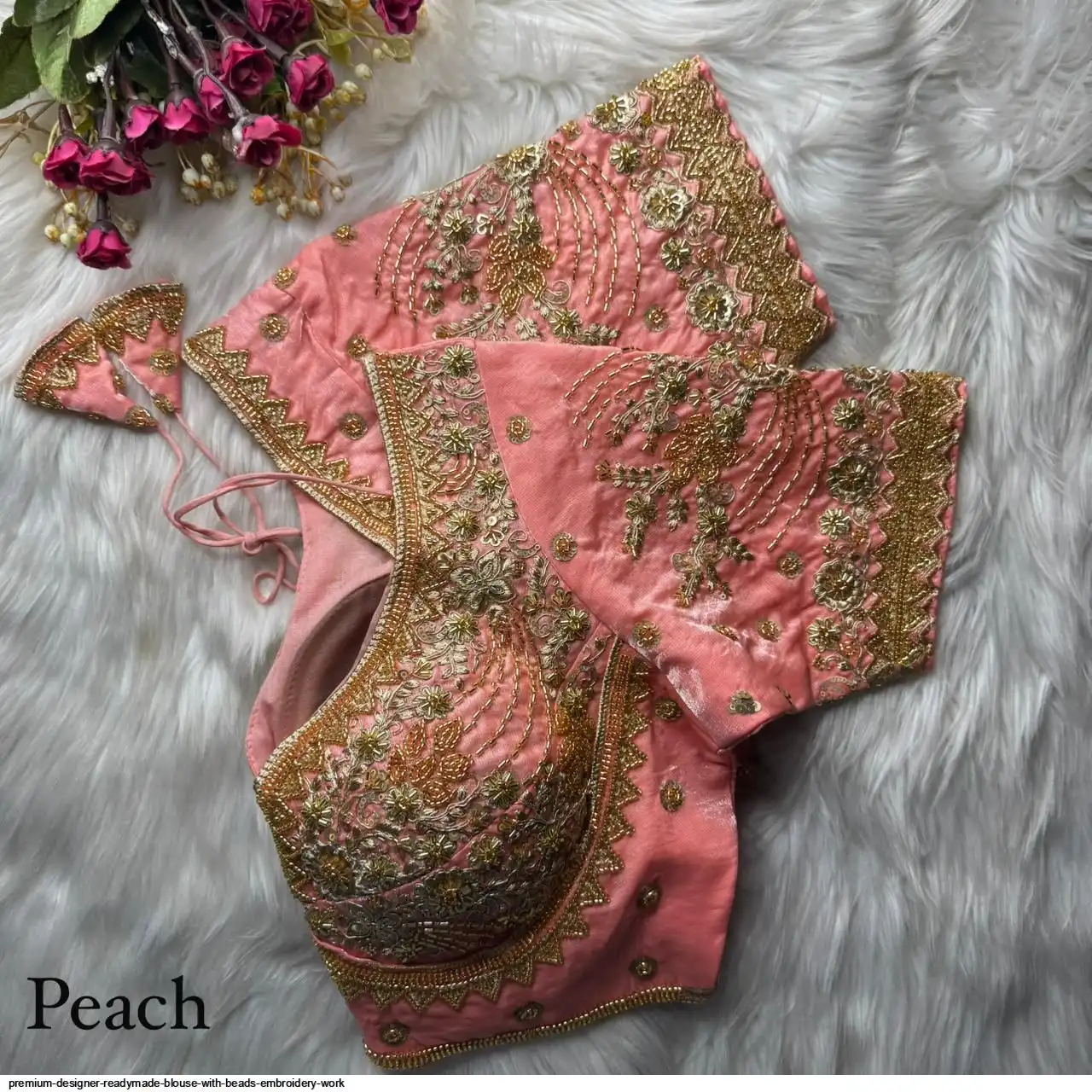PREMIUM DESIGNER READYMADE BLOUSE WITH BEADS EMBROIDERY WORK 2