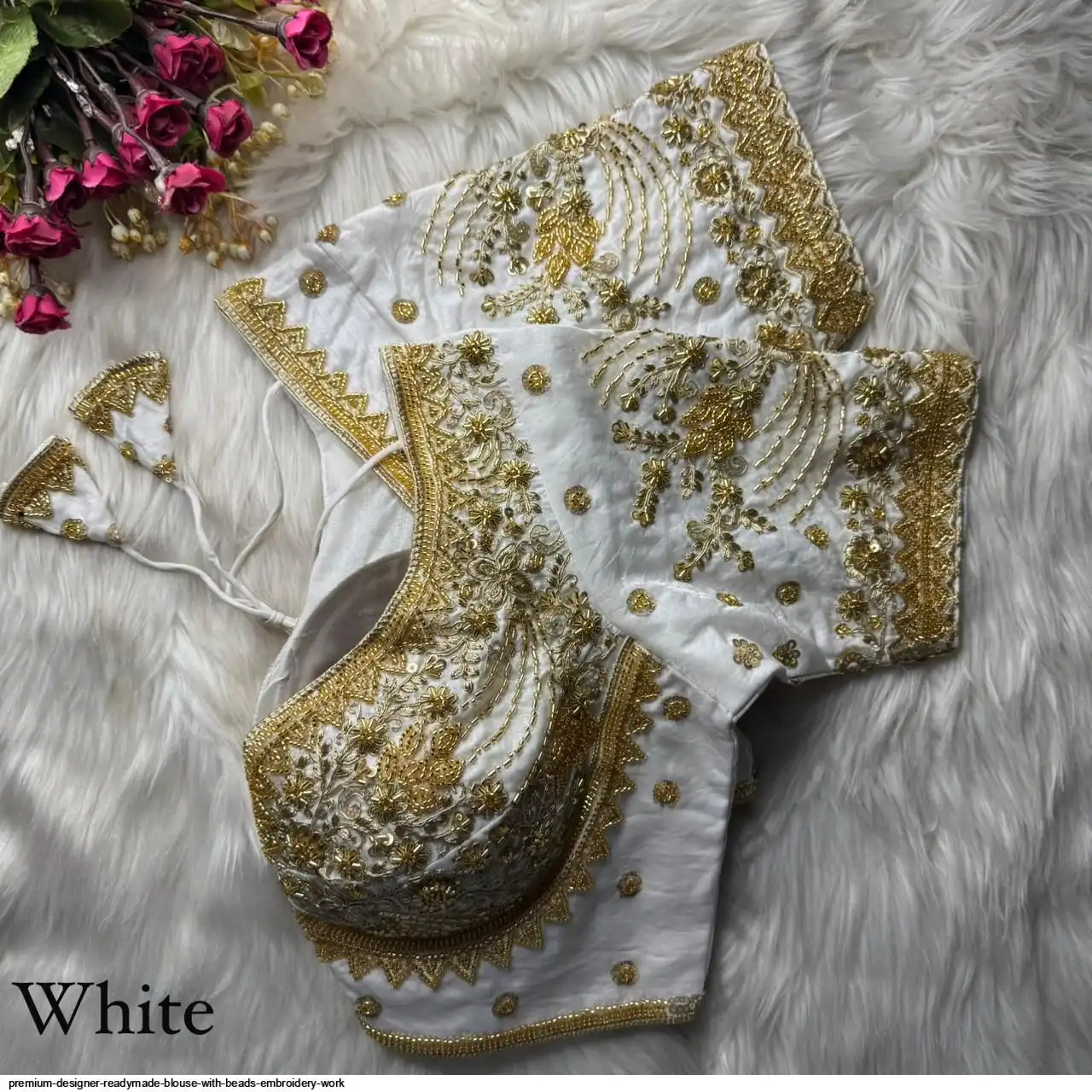 PREMIUM DESIGNER READYMADE BLOUSE WITH BEADS EMBROIDERY WORK 4
