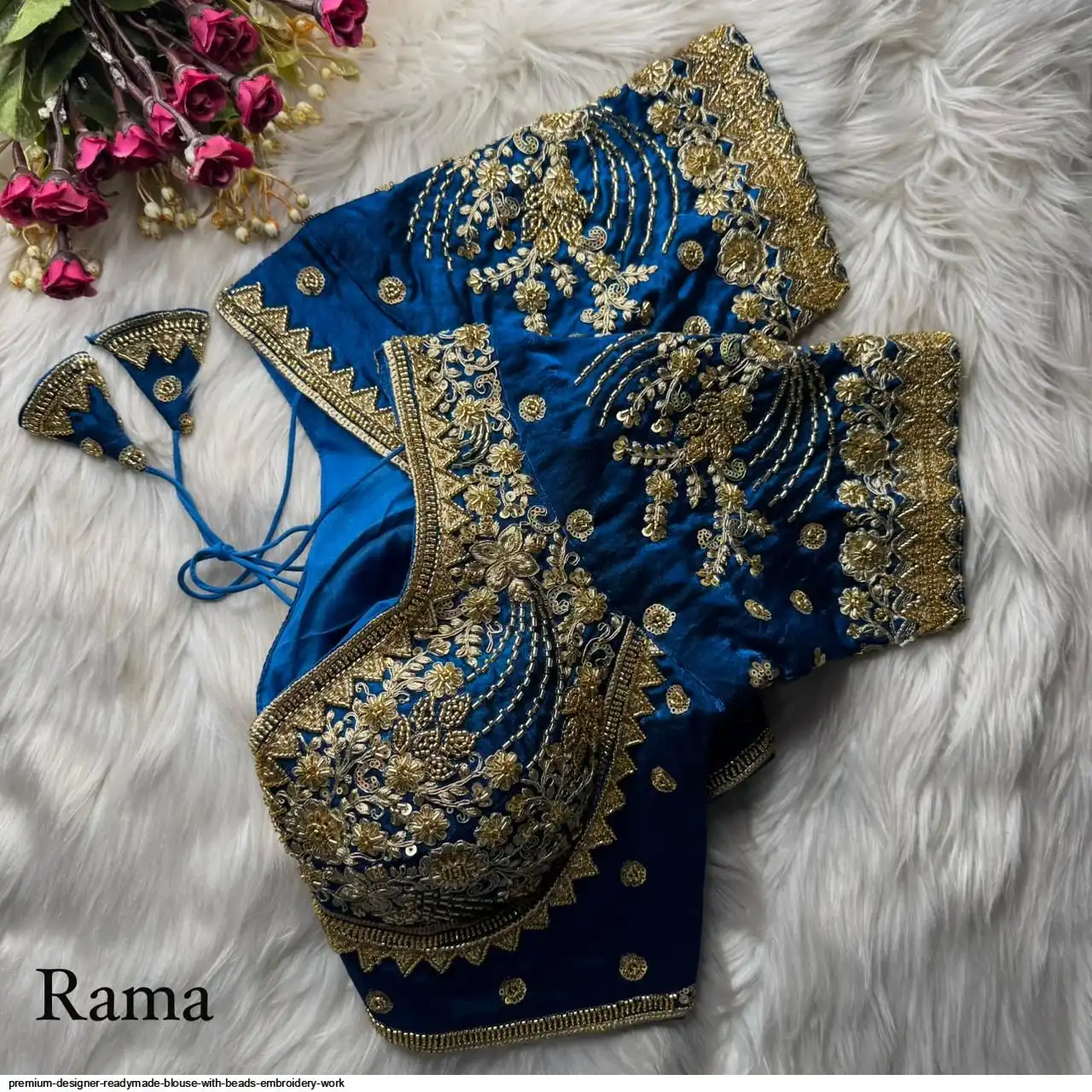 PREMIUM DESIGNER READYMADE BLOUSE WITH BEADS EMBROIDERY WORK 9