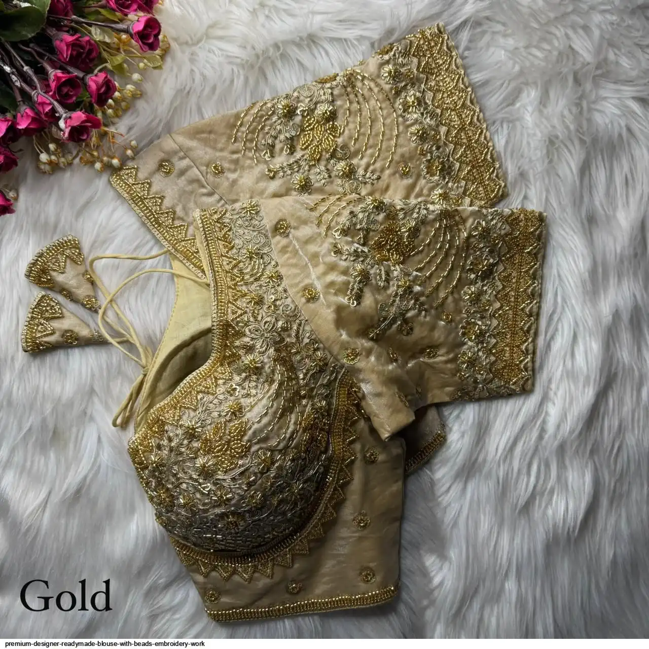 PREMIUM DESIGNER READYMADE BLOUSE WITH BEADS EMBROIDERY WORK 8