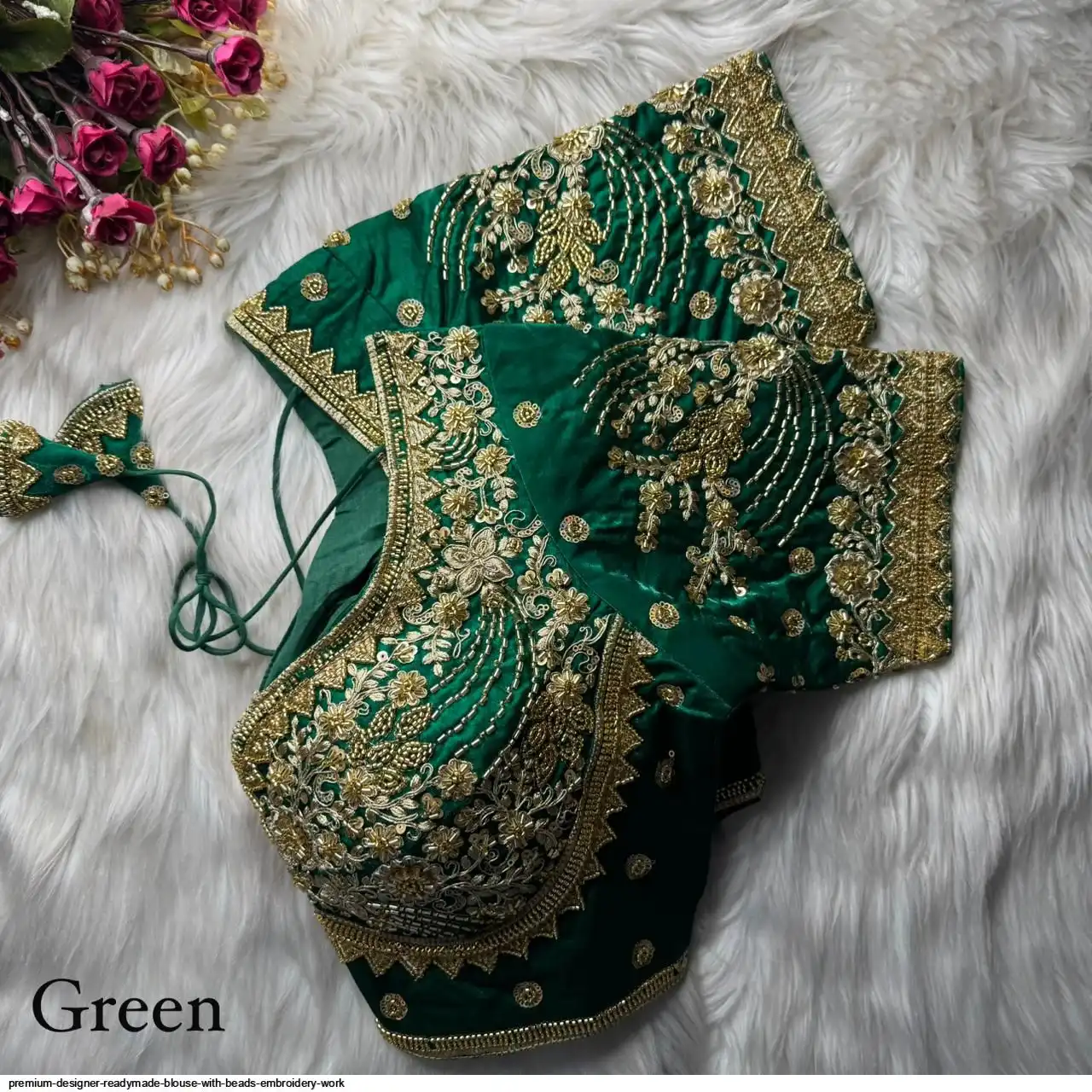 PREMIUM DESIGNER READYMADE BLOUSE WITH BEADS EMBROIDERY WORK 11
