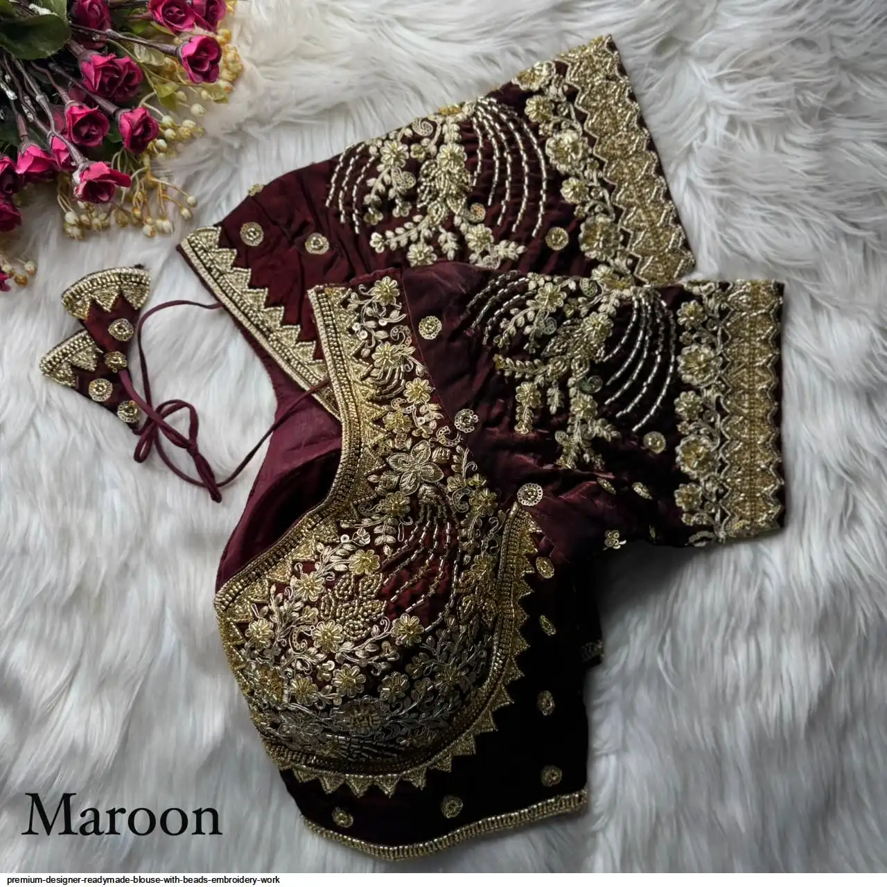 PREMIUM DESIGNER READYMADE BLOUSE WITH BEADS EMBROIDERY WORK 12