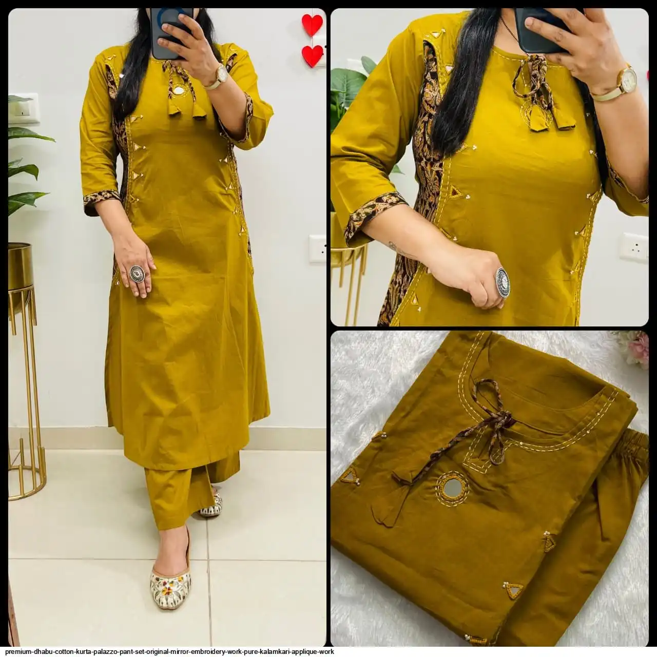 PREMIUM DHABU COTTON KURTA PALAZZO PANT B