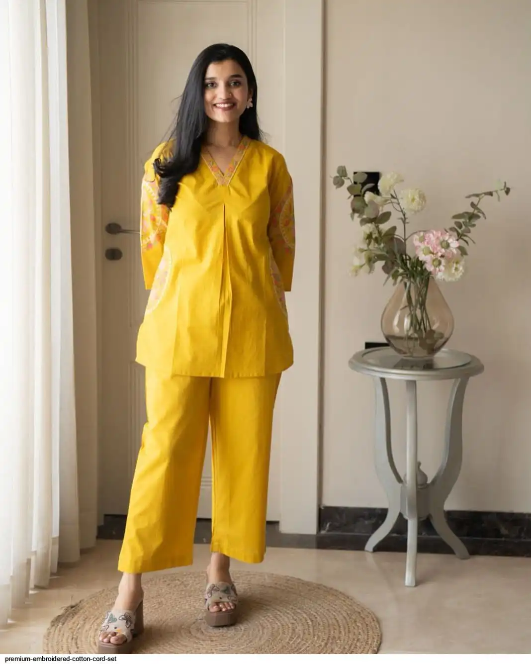 PREMIUM EMBROIDERED COTTON CORD SET B