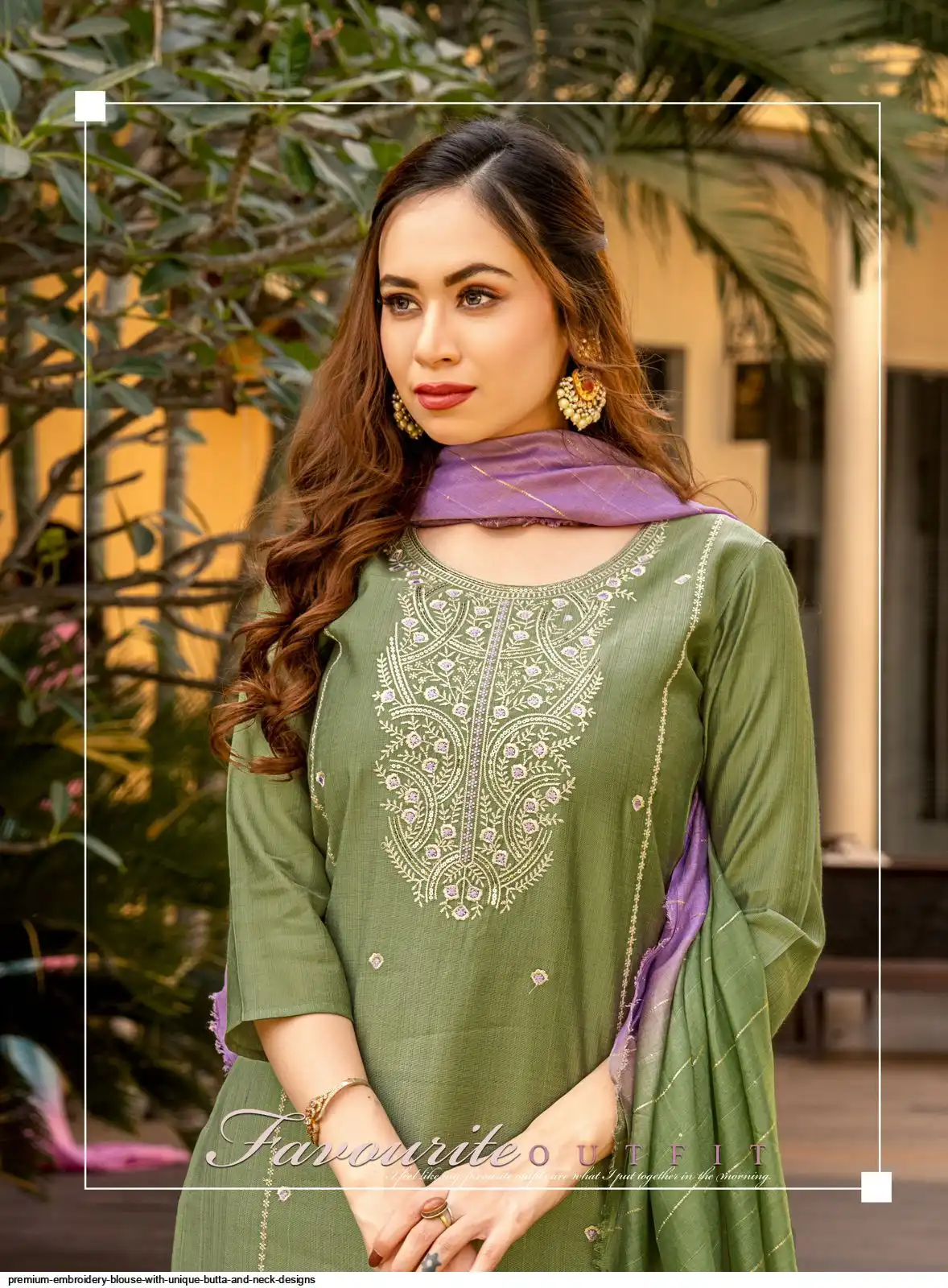 PREMIUM EMBROIDERY BLOUSE WITH UNIQUE BUTTA AND NECK DESIGNS 3