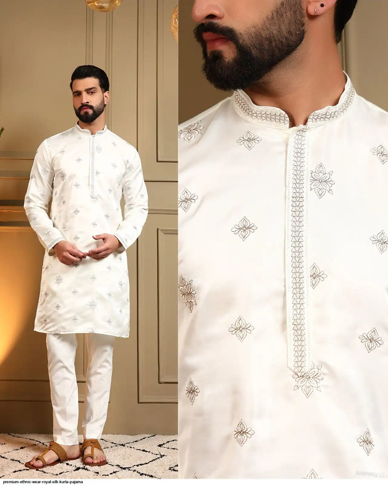 PREMIUM ETHNIC WEAR ROYAL SILK KURTA PAJAMA C