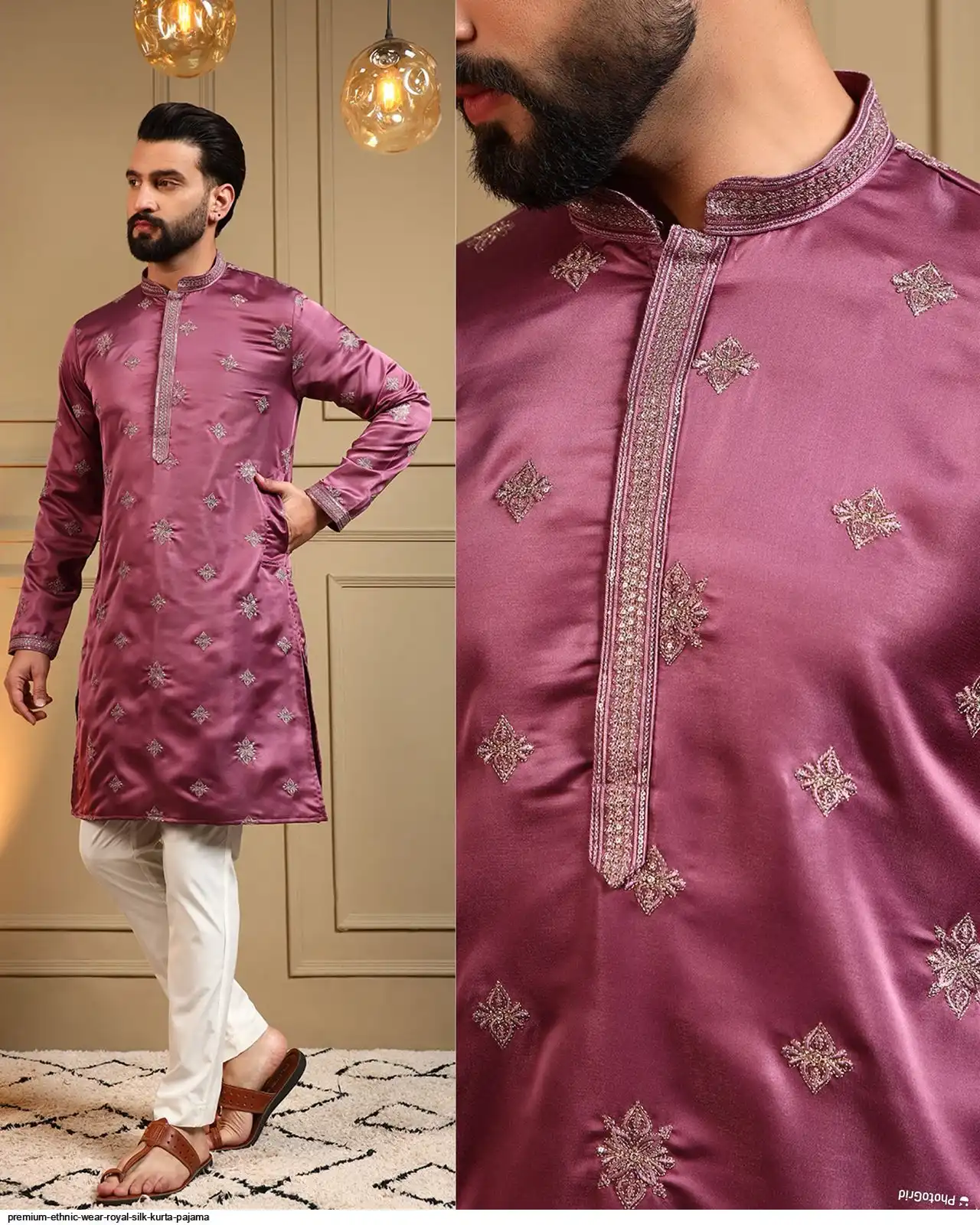 PREMIUM ETHNIC WEAR ROYAL SILK KURTA PAJAMA B