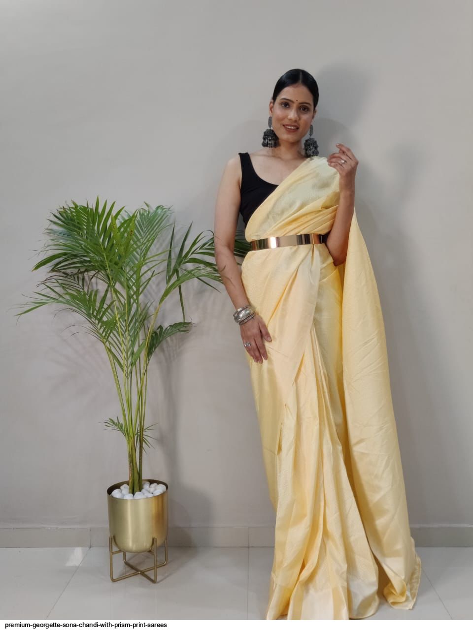 PREMIUM GEORGETTE SONA CHANDI WITH PRISM PRINT SAREES J