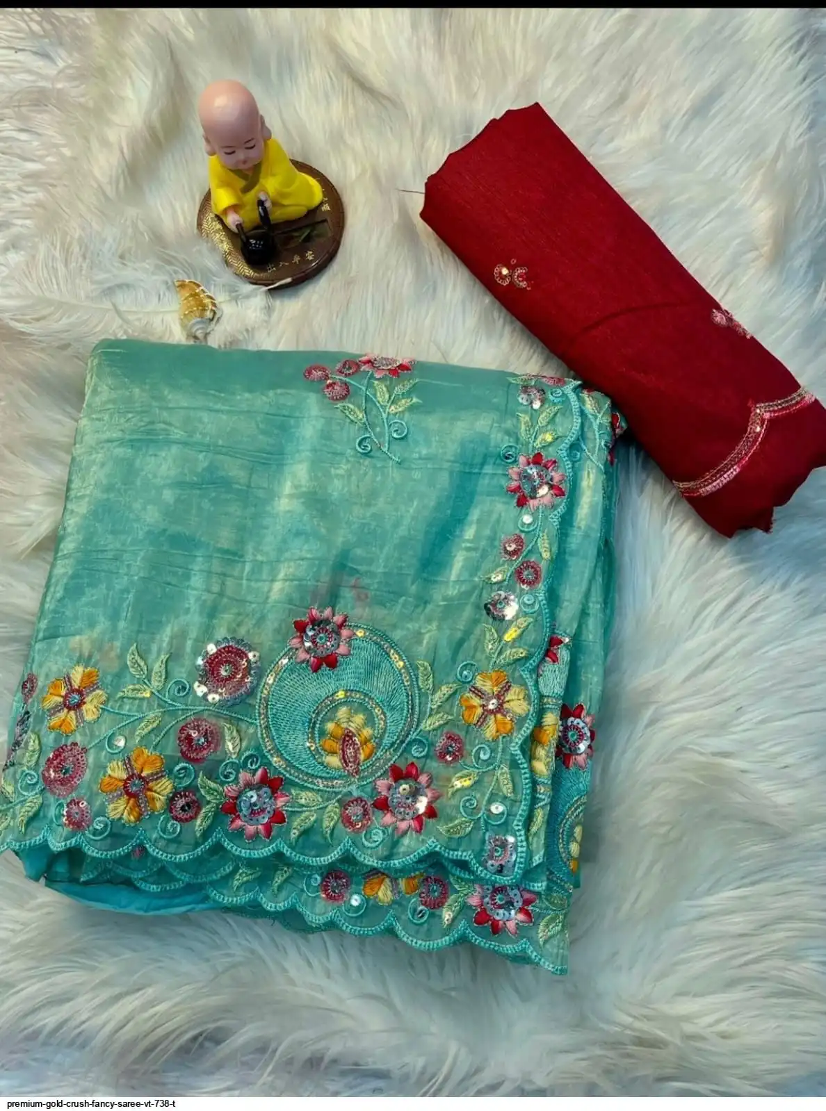 PREMIUM GOLD CRUSH FANCY SAREE VT 738 T D