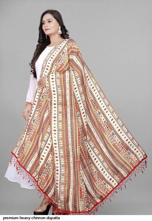 premium heavy chinnon dupatta