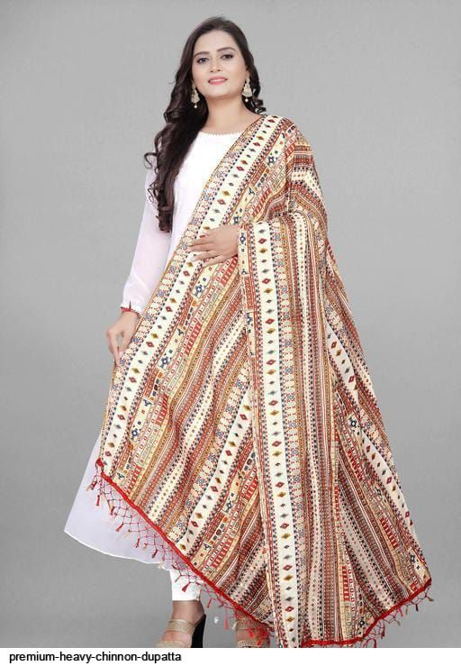 premium heavy chinnon dupatta