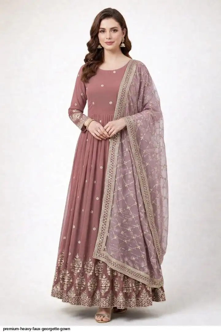 PREMIUM HEAVY FAUX GEORGETTE GOWN C
