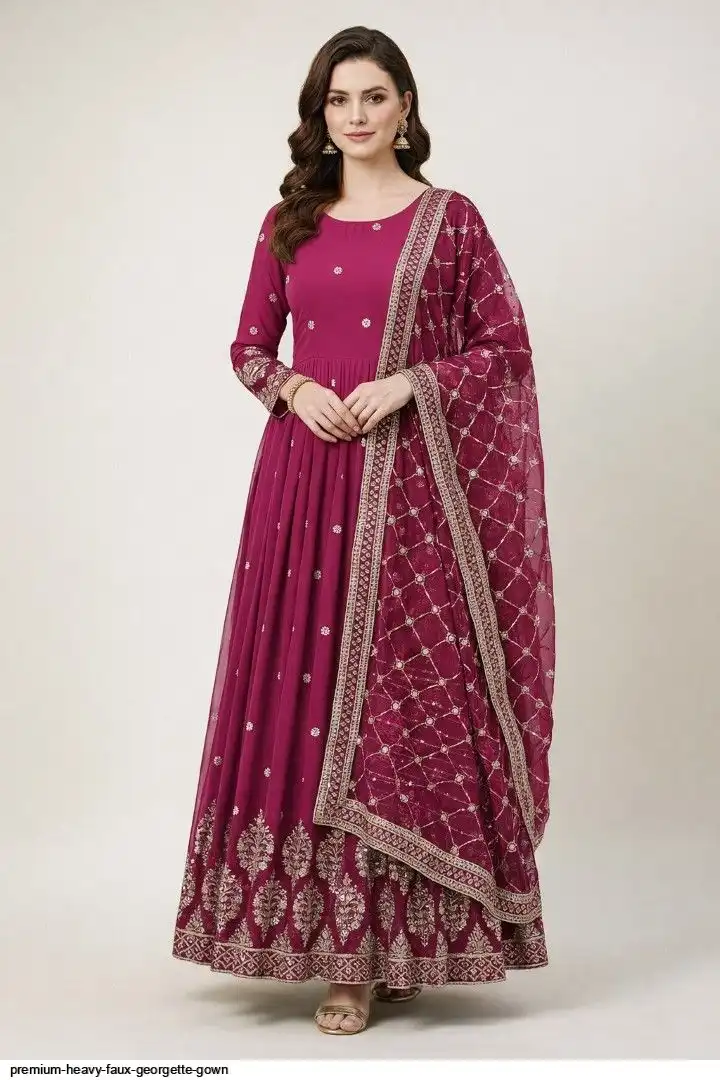 PREMIUM HEAVY FAUX GEORGETTE GOWN F