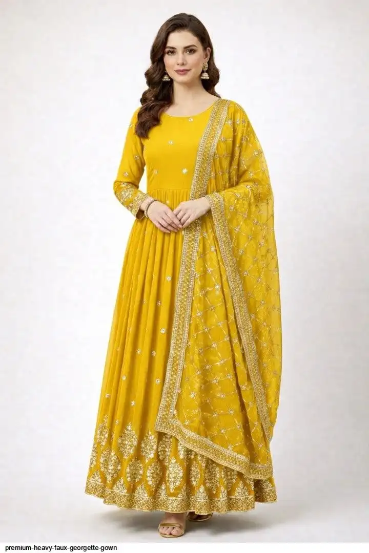 PREMIUM HEAVY FAUX GEORGETTE GOWN D