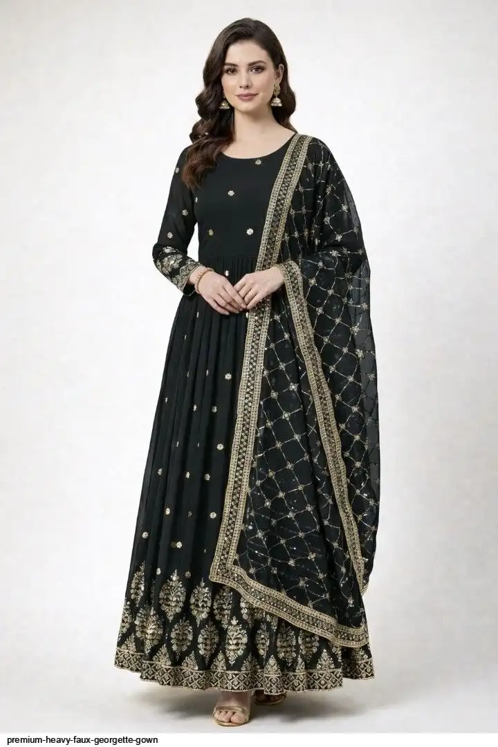 PREMIUM HEAVY FAUX GEORGETTE GOWN B
