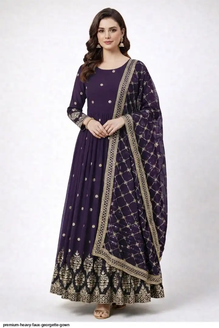 PREMIUM HEAVY FAUX GEORGETTE GOWN E