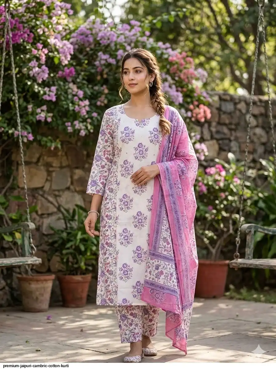 PREMIUM JAIPURI CAMBRIC COTTON KURTI A