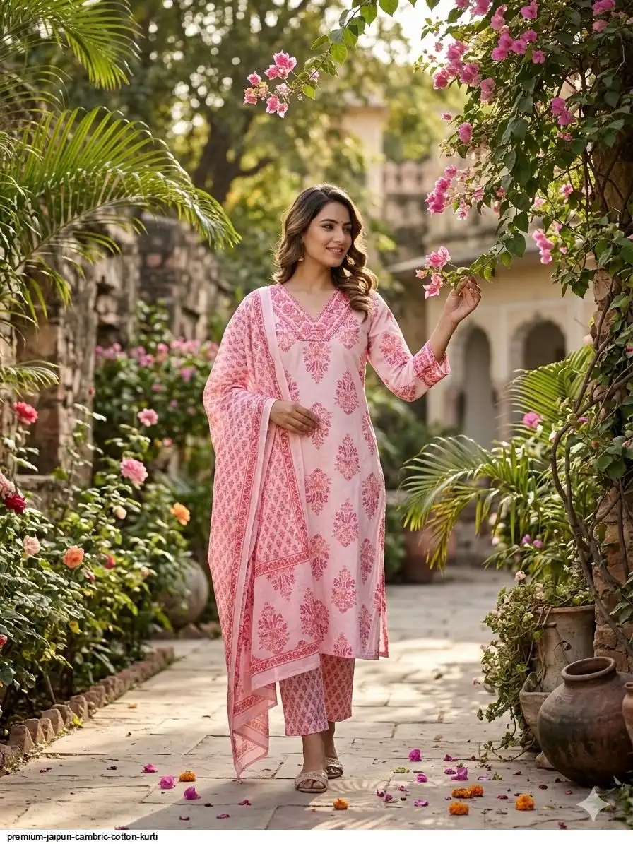 PREMIUM JAIPURI CAMBRIC COTTON KURTI C
