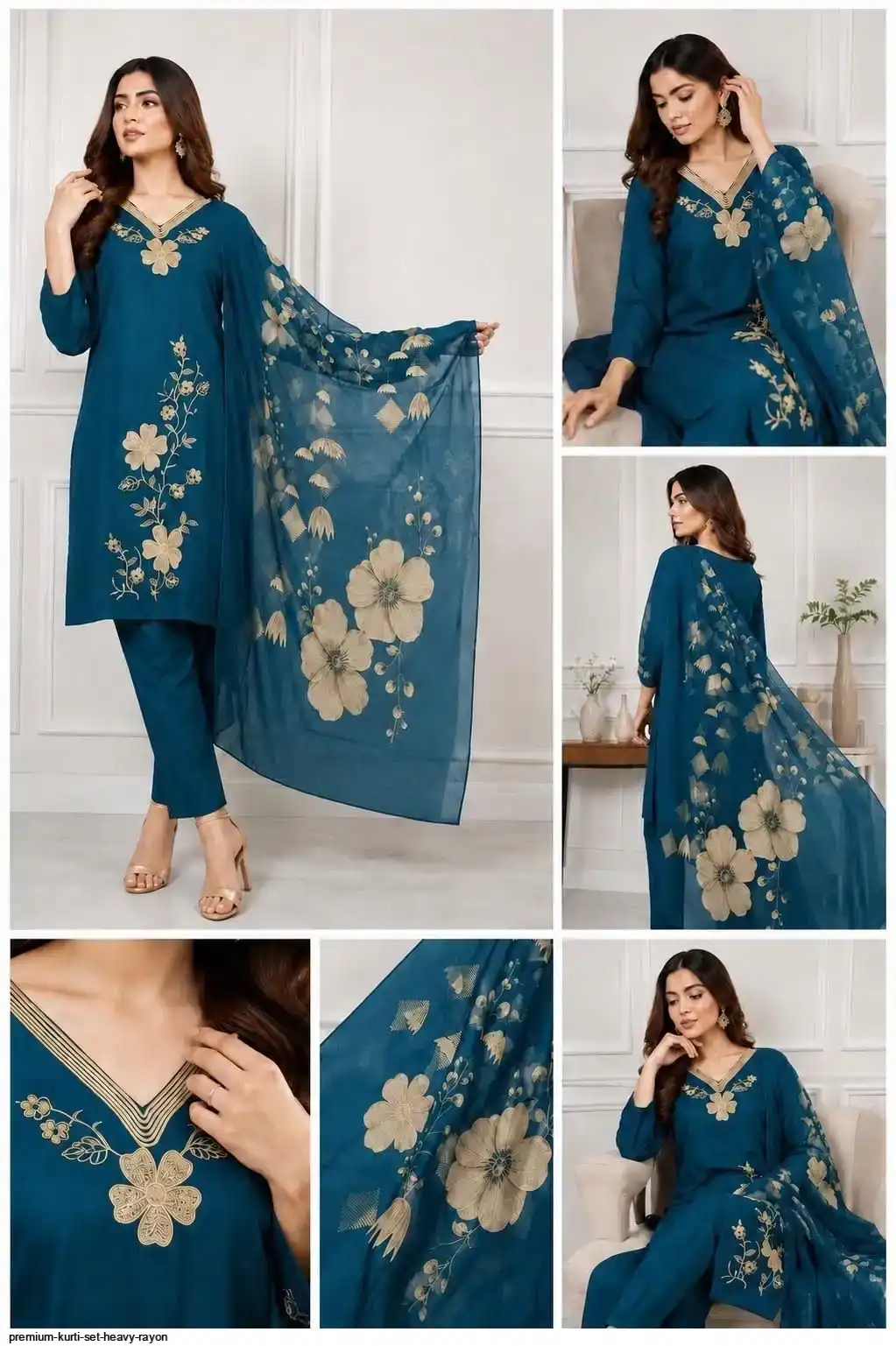 PREMIUM KURTI SET HEAVY RAYON D