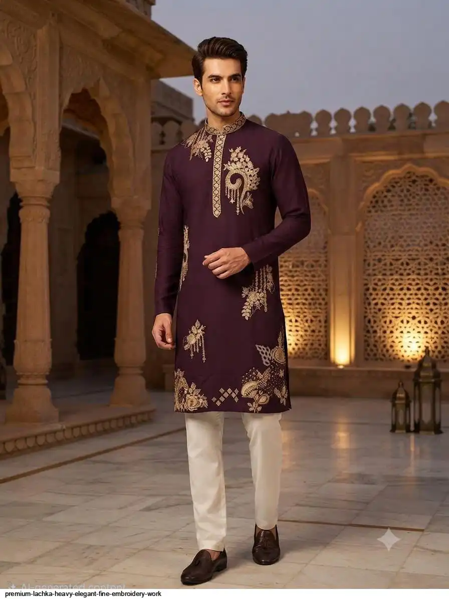 PREMIUM LACHKA HEAVY ELEGANT FINE EMBROIDERY WORK A