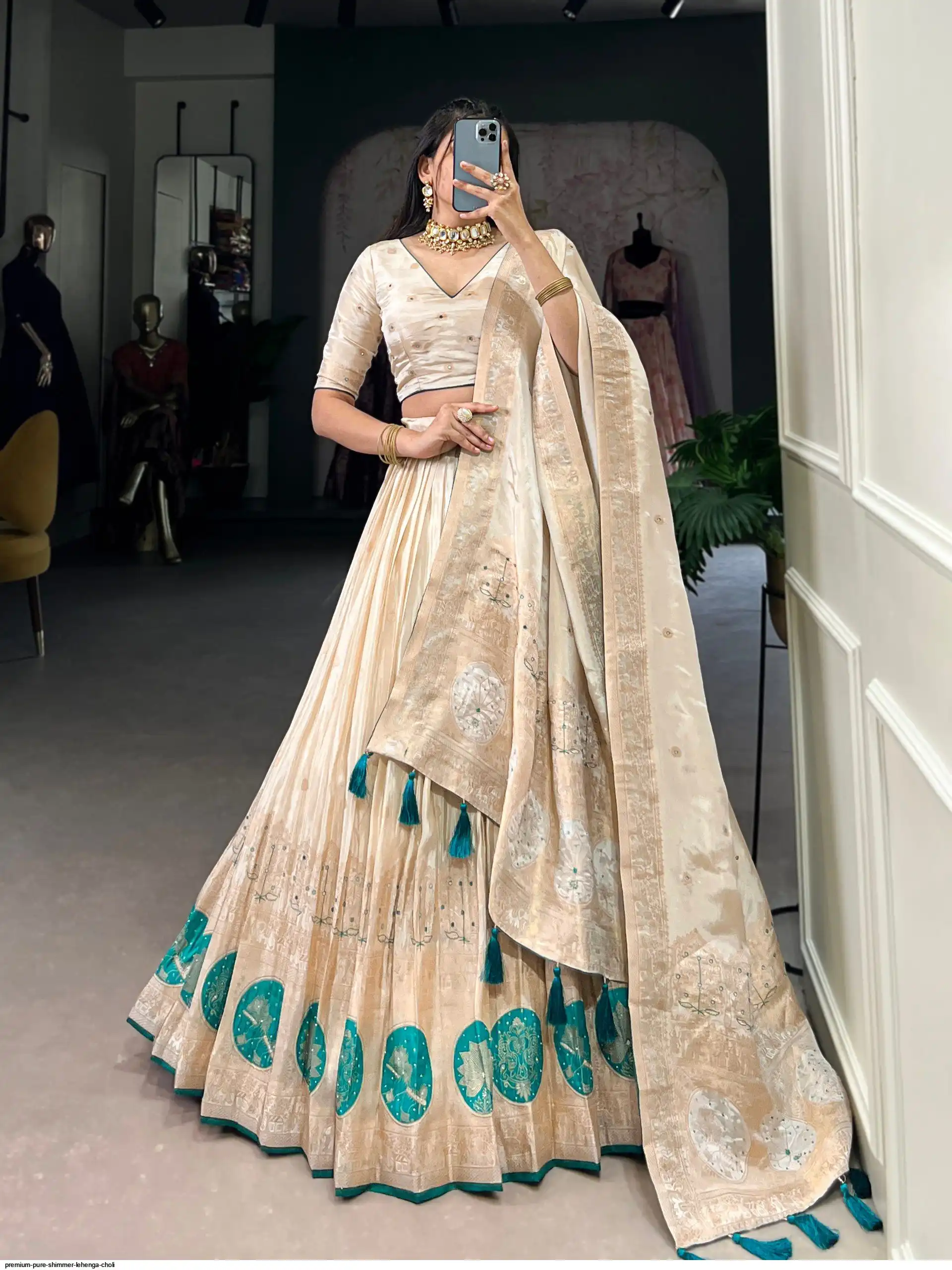 PREMIUM PURE SHIMMER LEHENGA CHOLI LNB2048PRL