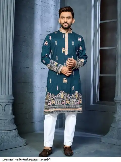 PREMIUM SILK KURTA PAJAMA SET 1 D