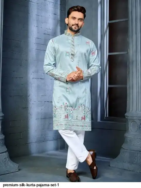 PREMIUM SILK KURTA PAJAMA SET 1 E