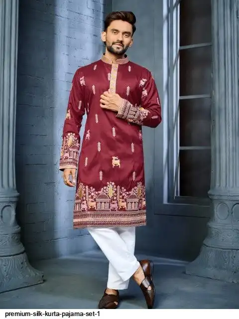 PREMIUM SILK KURTA PAJAMA SET 1 G