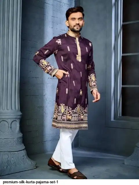 PREMIUM SILK KURTA PAJAMA SET 1 F