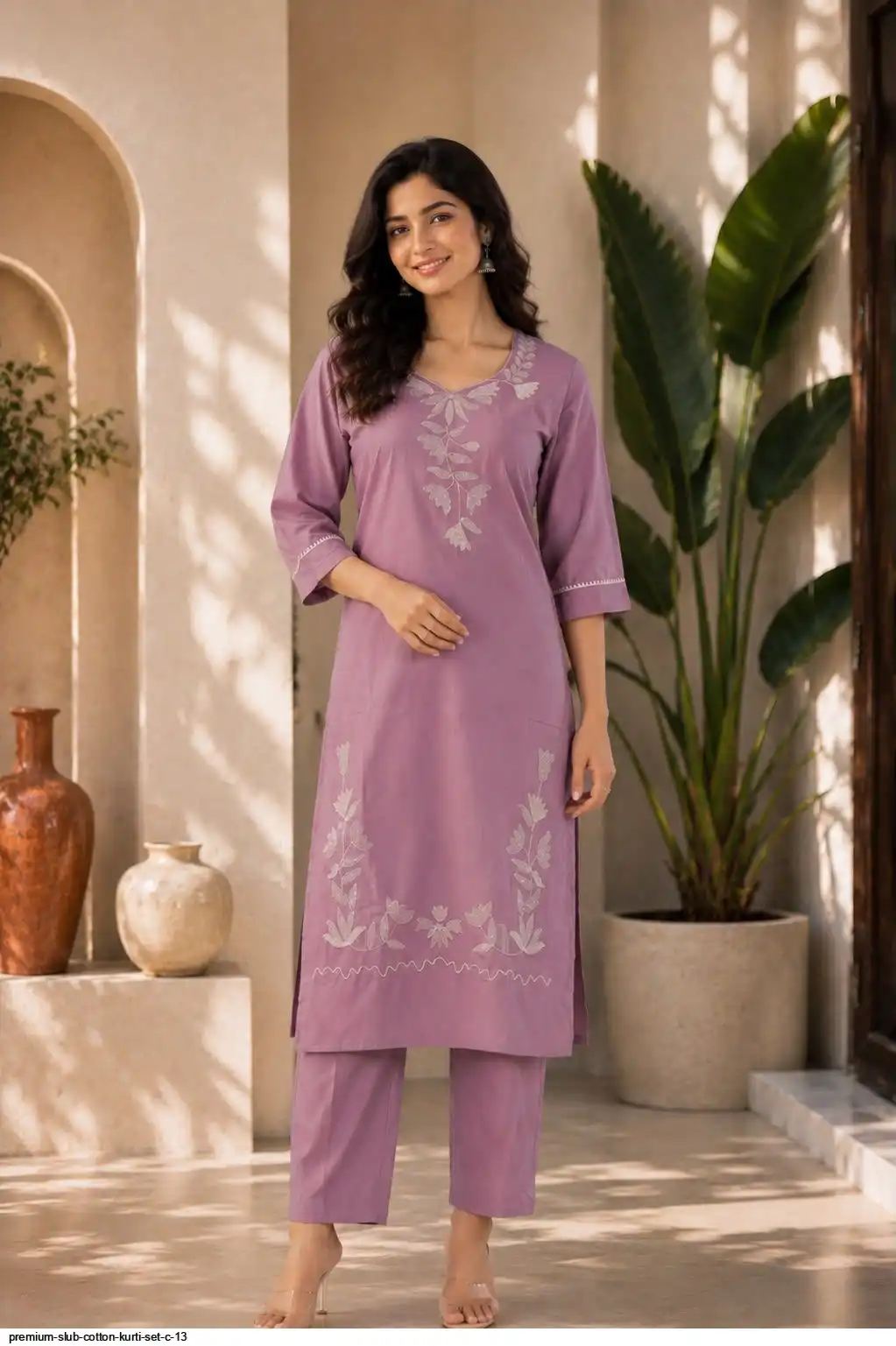PREMIUM SLUB COTTON KURTI SET C 13 A