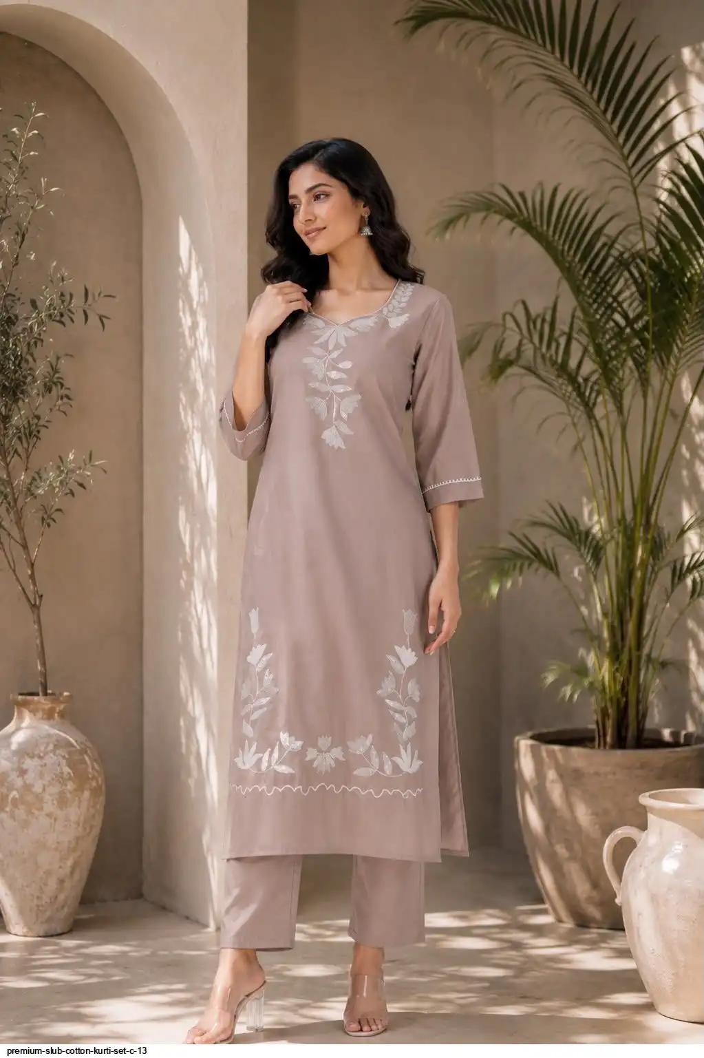 PREMIUM SLUB COTTON KURTI SET C 13 C