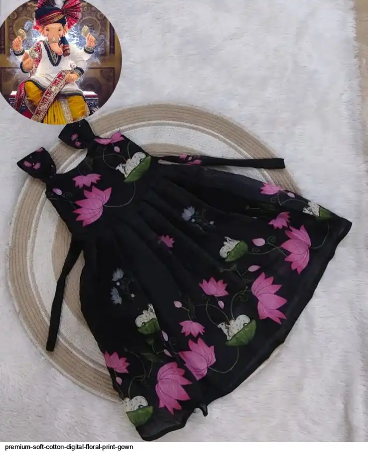 PREMIUM SOFT COTTON DIGITAL FLORAL PRINT GOWN B