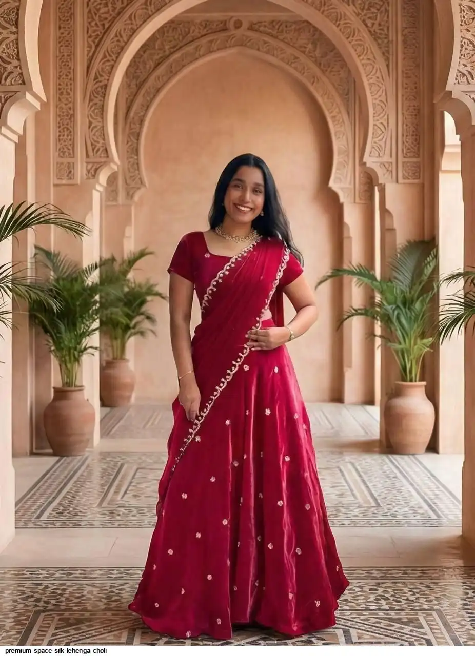 PREMIUM SPACE SILK LEHENGA CHOLI A