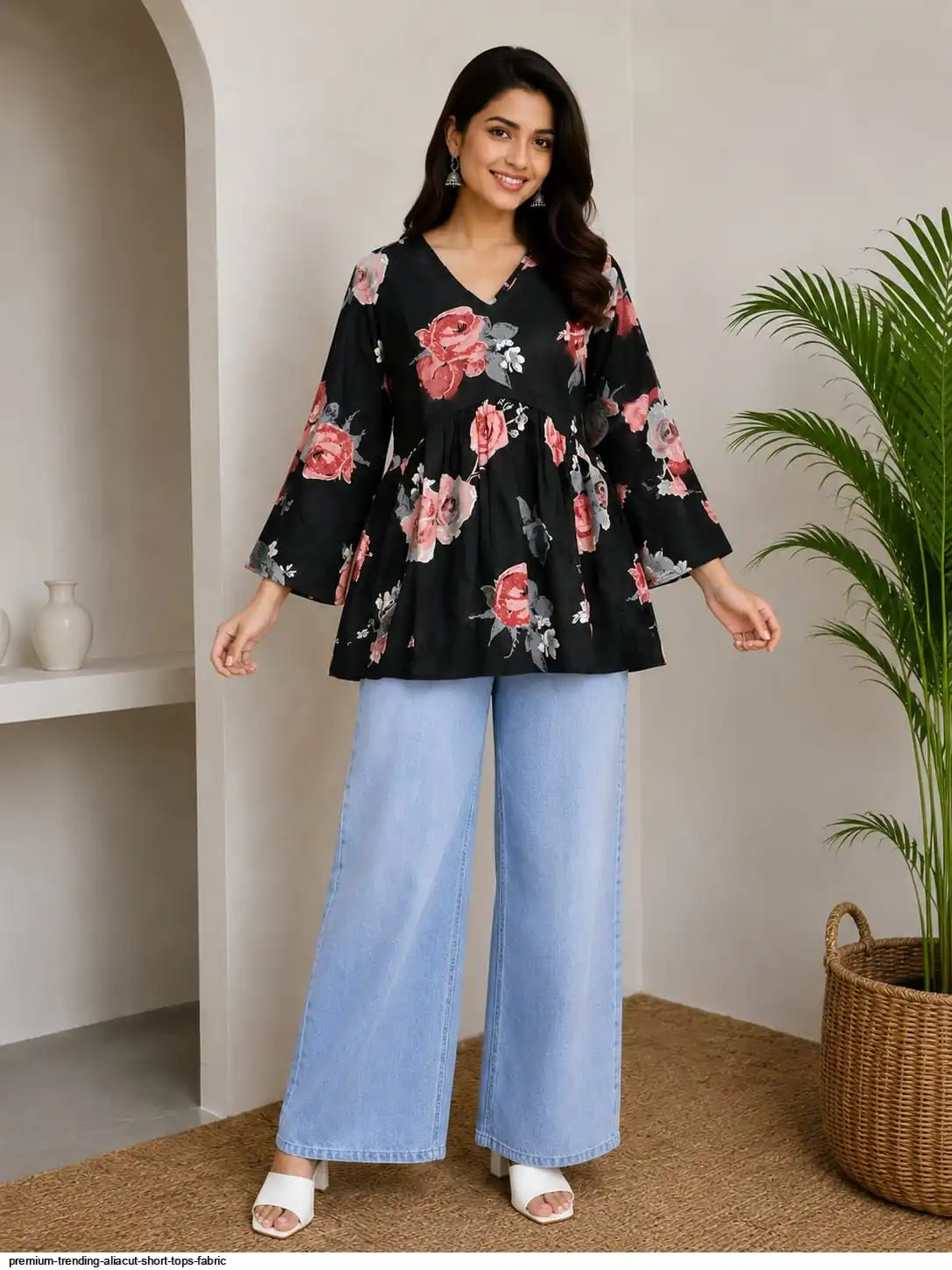 PREMIUM TRENDING ALIA CUT SHORT TOPS FABRIC B