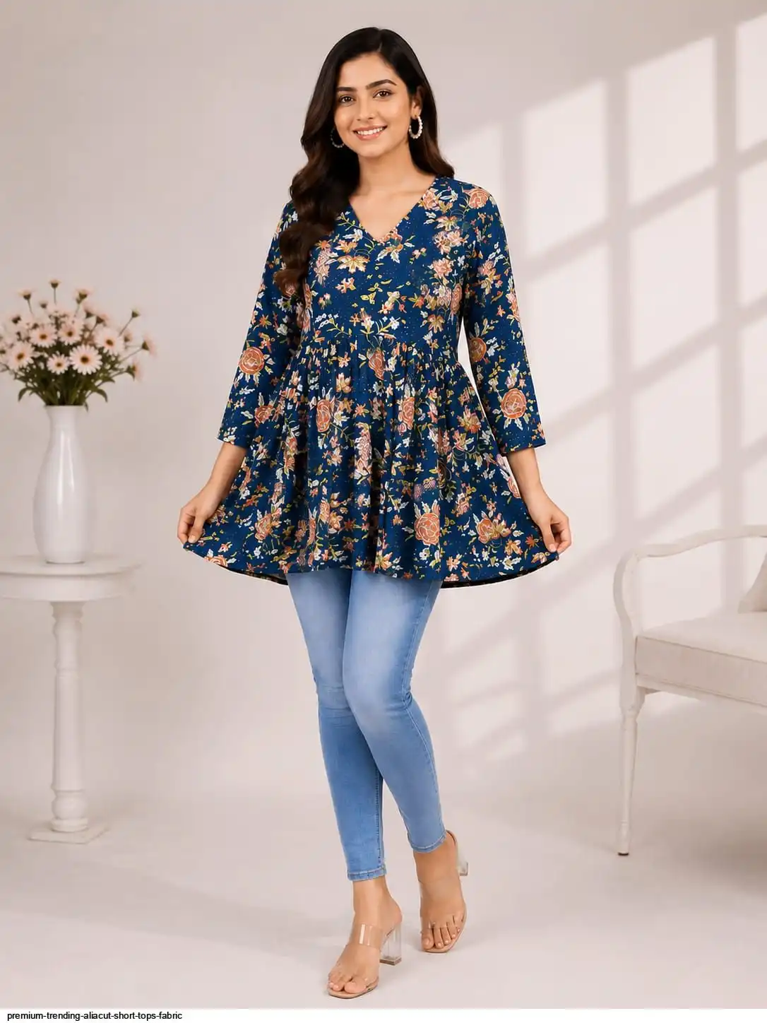 PREMIUM TRENDING ALIA CUT SHORT TOPS FABRIC D