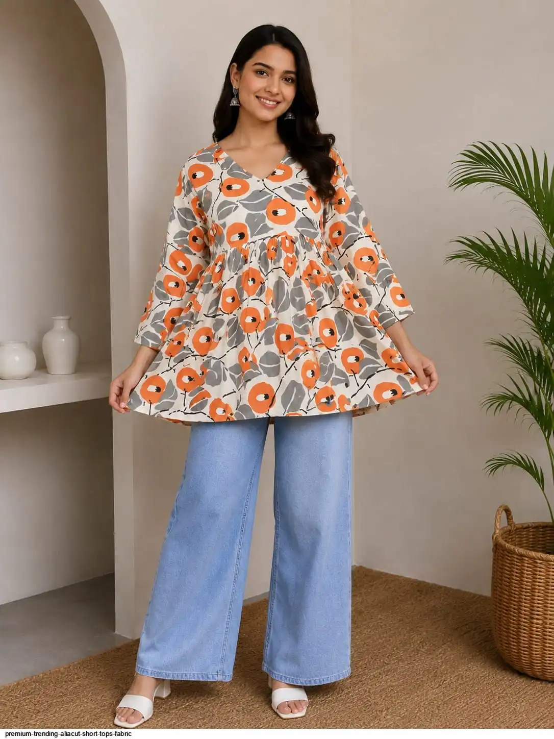PREMIUM TRENDING ALIA CUT SHORT TOPS FABRIC E