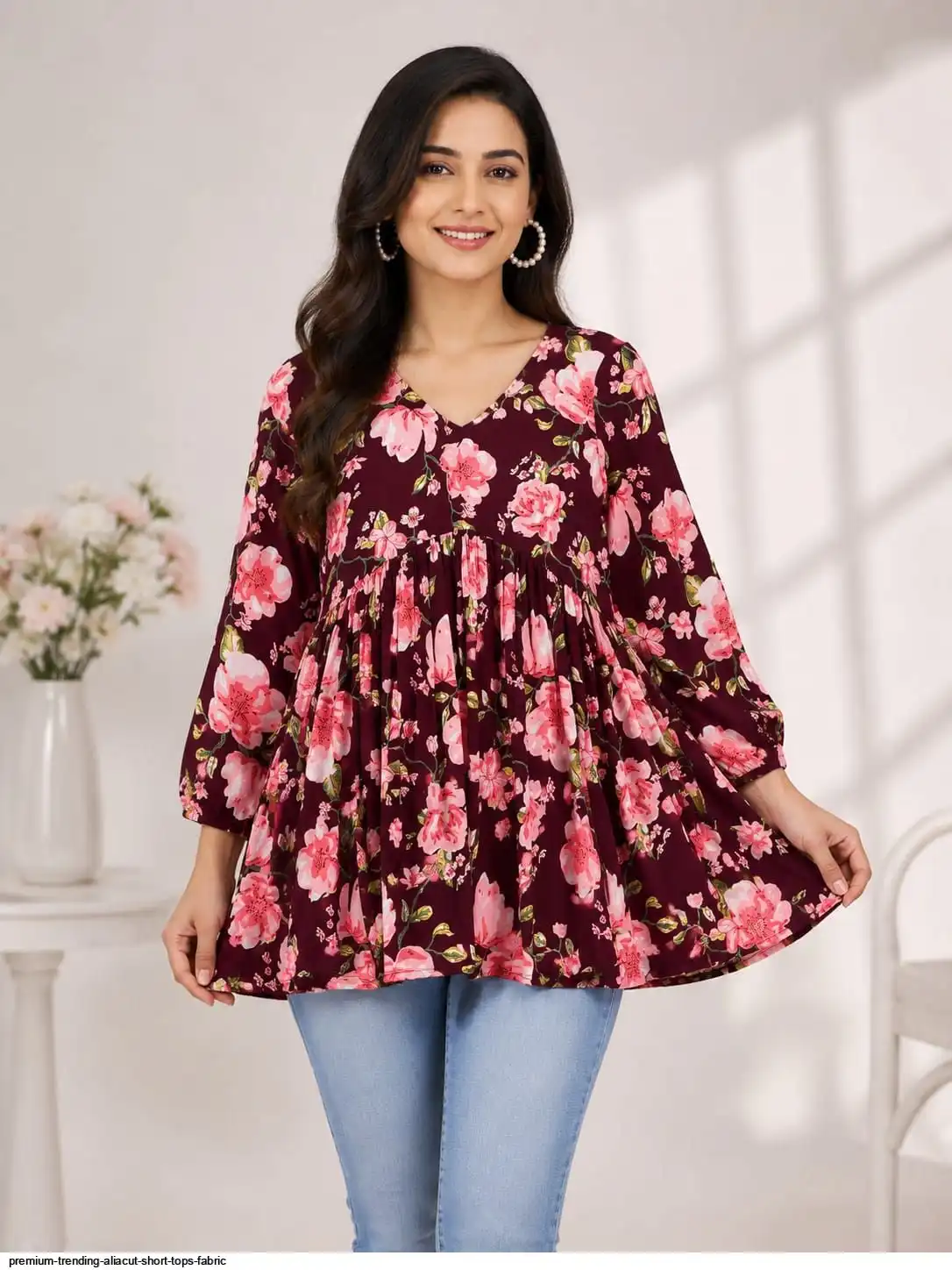 PREMIUM TRENDING ALIA CUT SHORT TOPS FABRIC F