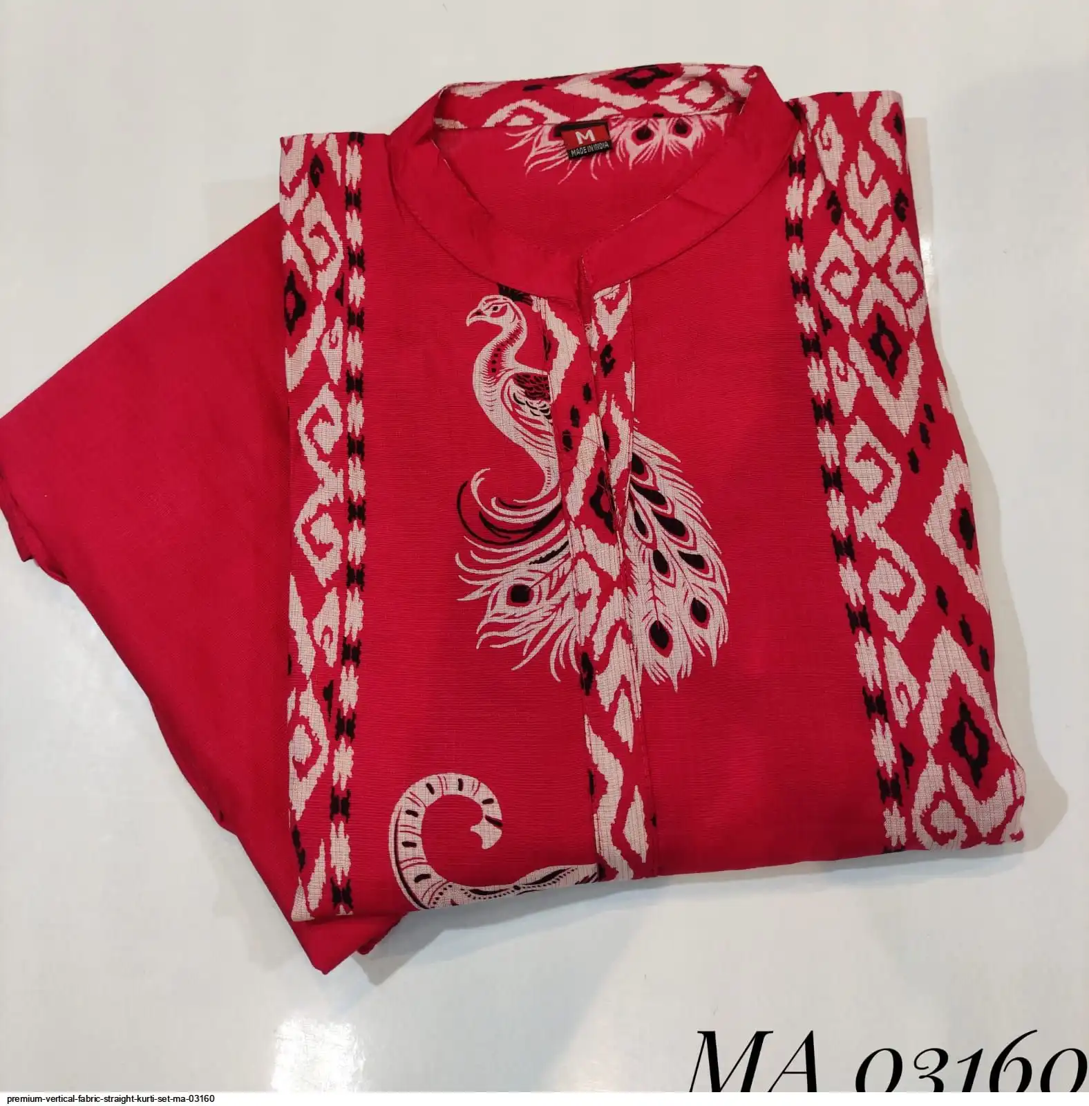 PREMIUM VERTICAL FABRIC STRAIGHT KURTI SET MA 03160 E