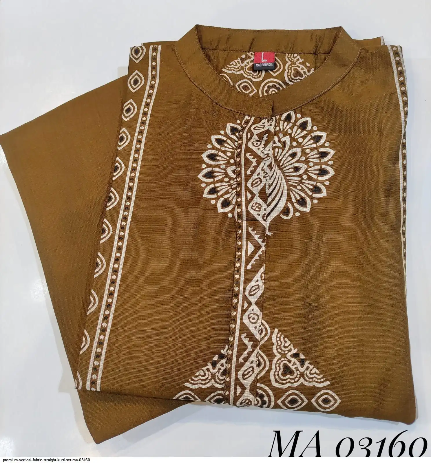 PREMIUM VERTICAL FABRIC STRAIGHT KURTI SET MA 03160 A